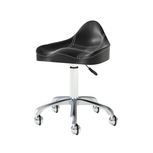 Generisch Sattelhocker, Leichtgängiger 360°-Drehstuhl Mit Rückenlehne, Höhenverstellbar 43–58 cm, for Das Home Office Im Salon(Black) von Generisch