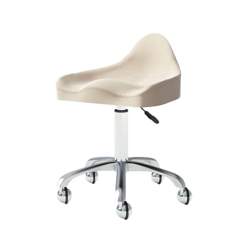 Generisch Sattelhocker, Leichtgängiger 360°-Drehstuhl Mit Rückenlehne, Höhenverstellbar 43–58 cm, for Das Home Office Im Salon(White) von Generisch