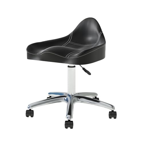Generisch Sattelhocker,Höhenverstellbar 40–55 cm,Leichtgängiger 360 ° -Drehstuhl Mit Rückenlehne,for Das Home Office Im Salon-Schneidebereich(Black) von Generisch