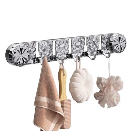Generisch Saugnapfhaken Für Dusche 5-Haken,Badezimmer Handtuchhalter - Wiederverwendbare Handtuchhalter Für Badezimmer Wohnheim Waschraum Wohnung Haushalt Duschwand von Generisch