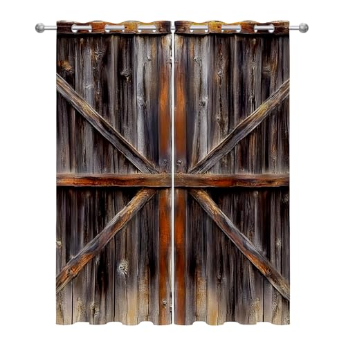 Generisch Scheunentor Verdunklungsvorhänge - Gardinen Rustikales Landhausstil Blickdicht Vorhang mit Ösen Verdunklungsvorhänge für Wohnzimmer Schlafzimmer Dekoration - 2er Set - H220 x B140cm Generisch Scheunentor Verdunklungsvorhänge - Gardinen Rustikales Landhausstil Blickdicht Vorhang mit Ösen Verdunklungsvorhänge für Wohnzimmer Schlafzimmer Dekoration - 2er Set - H220 x B140cm von Generisch
