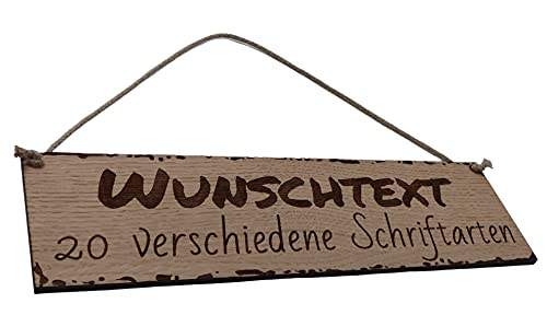 Schild personalisiert aus Holz mit Gravur selbst gestalten - Eiche Holzschilder 28-59 cm Schild personalisiert aus Holz mit Gravur selbst gestalten - Eiche Holzschilder 28-59 cm von Generisch