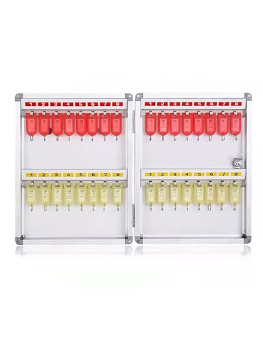 Generisch Schlüsselaufbewahrungs-Schließfach mit Schlüssel, abschließbares Schlüsselkästchen, mit Schlüsselanhängern, sichere Aufbewahrungsbox, großer Raum(28x6x34cm) von Generisch