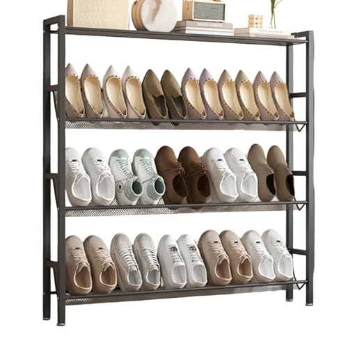 Generisch Schmal Schuhregal Aus Metall, Freistehendes, Modernes, Platzsparender Schuhständer for Lange Schuhe for Eingangsbereiche, Flure, Schränke Und Schlafsäle(Black,1000 x 150 x 1000mm) von Generisch