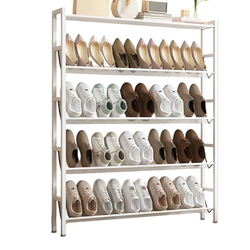 Generisch Schmal Schuhregal Aus Metall, Freistehendes, Modernes, Platzsparender Schuhständer for Lange Schuhe for Eingangsbereiche, Flure, Schränke Und Schlafsäle(White,1000 x 150 x 1200mm) von Generisch
