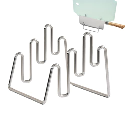 Generisch Schneidebrettständer - Hacking -Board -Halter | Edelstahl Küchenplatte Organizer | Platz Sparende 3 Slots Design Steckdosen Vorstellungshalter Für Wohnmobile, Schlafsäle von Generisch