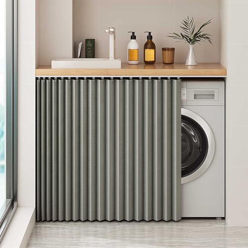 Generisch Schrank Vorhang Selbstklebend Schrankvorhang Zum Schieben KüChe Regal Mit Schiene KüChenschrank(BB) von Generisch