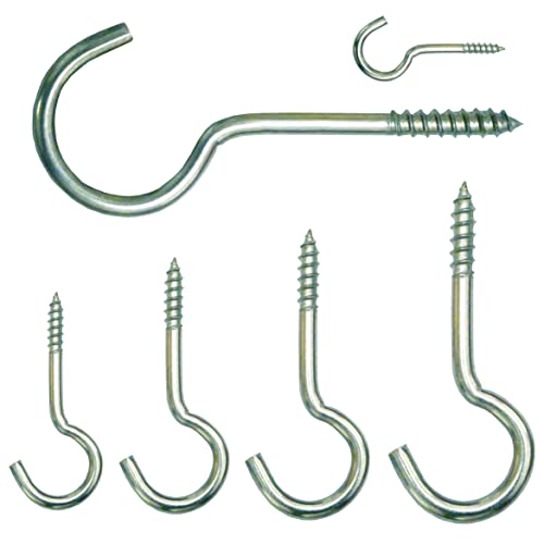 Generisch Schraubhaken, Länge 15-100 mm halbrund Haken Stahl verzinkt (10, 4,8 x 70 mm) von Generisch