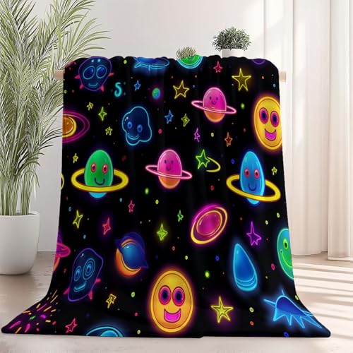 Generisch Schwarz Kuscheldecke 100 x 130 cm, Fantasie Niedlich Planet Drucken Kuscheldecke für Reisen Bett Sofa Büro Wohnzimmer - Flanell Weiche Comfort Flauschig Generisch Schwarz Kuscheldecke 100 x 130 cm, Fantasie Niedlich Planet Drucken Kuscheldecke für Reisen Bett Sofa Büro Wohnzimmer - Flanell Weiche Comfort Flauschig von Generisch