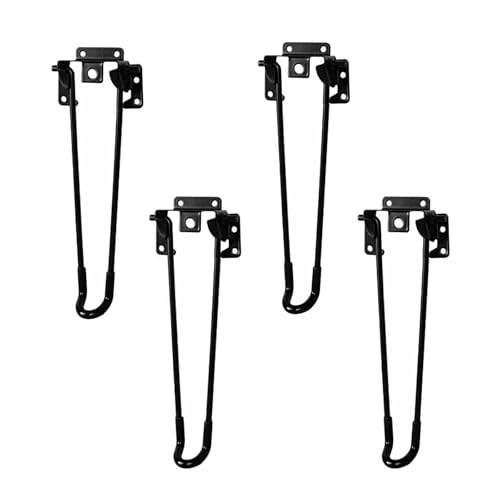 Generisch Schwarz Möbelfüße,4 Stück Haarnadel Tischbeine Klappbar,Metallische Haarnadelbeine,Klappbare Stützbeine aus Metall,für Couchtisch,Schreibtisch,Betttisch,DIY-Möbel (32cm(12.6in)) von Generisch