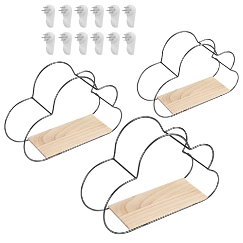Generisch Schwebende Regale - Cloud Floating Wandregal Organizer - 3 Teile Aufbewahrungsregal Deko Regalbrett Wohnzimmer Schlafzimmer Badezimmer Landhausstil von Generisch