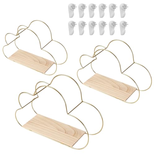 Generisch Schwebende Regale | Cloud Wandregal Mit Schwebenden Regalbrettern,3 Teile Modernes Regalsystem Aufbewahrung, Wohndeko Für Wohnzimmer, Badezimmer & Kinderzimmer von Generisch