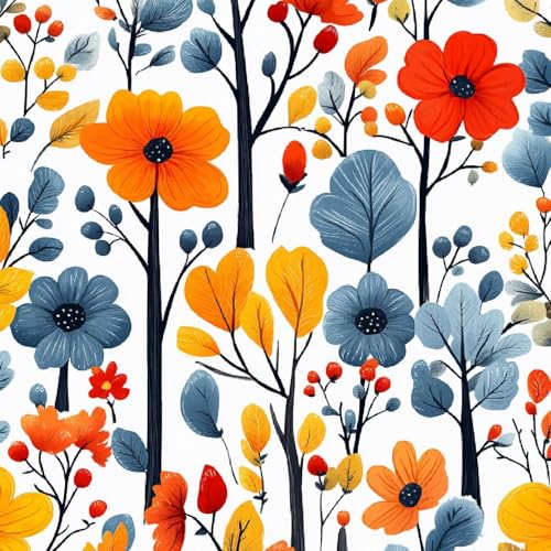 Generisch Selbstklebende Tapete Blumen Tapeten 40×600cm Bunte Pflanzen Und Blumen Muster Tapete Verdickung Möbelfolie Selbstklebend Wohnzimmer Schlafzimmer Kinderzimmer Vinyl Klebefolie von Generisch