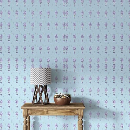 Generisch Selbstklebende Tapete Wandpapier 40x1000cm, Blumen, Mustertapete, Pflanzen Wallpaper, Blau Wasserfest Vinyl Tapeten für Möbel, Wände, Wohn, Schlafzimmer -Bb49 von Generisch