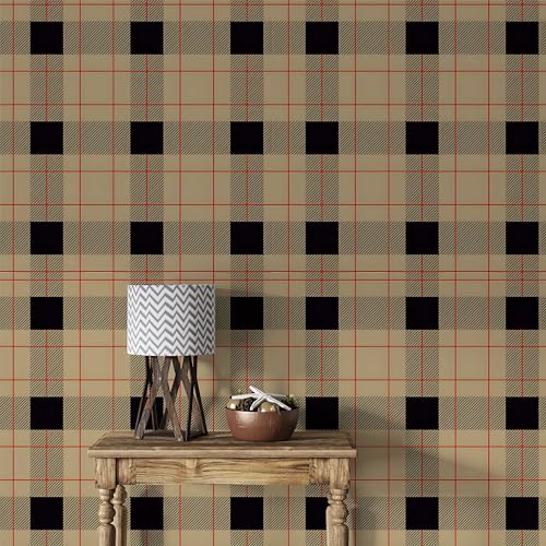 Generisch Selbstklebende Tapete Wandpapier 40x1000cm, Plaid, Mustertapete, Vintage Wallpaper, Braun Wasserfest Vinyl Tapeten für Möbel, Wände, Wohn, Schlafzimmer -Bb55 Generisch Selbstklebende Tapete Wandpapier 40x1000cm, Plaid, Mustertapete, Vintage Wallpaper, Braun Wasserfest Vinyl Tapeten für Möbel, Wände, Wohn, Schlafzimmer -Bb55 von Generisch