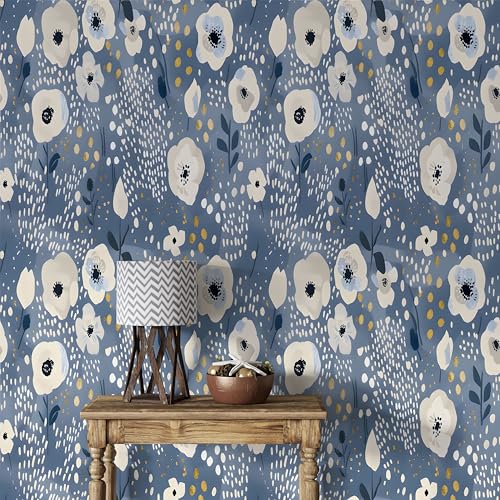 Generisch Selbstklebende Tapete Wandpapier Blumen Design, Blau, Deko Klebefolie für Möbel, Wände, Wohn, Schlafzimmer, Wasserdicht Pflanzen Tapete Möbelaufkleber Dekorfolie 40x500cm -Bb106 Generisch Selbstklebende Tapete Wandpapier Blumen Design, Blau, Deko Klebefolie für Möbel, Wände, Wohn, Schlafzimmer, Wasserdicht Pflanzen Tapete Möbelaufkleber Dekorfolie 40x500cm -Bb106 von Generisch