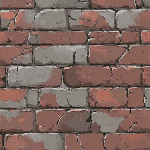 Generisch Selbstklebende Tapete Ziegel Tapeten 30×600cm Braun-rotes Ziegelmuster Muster Tapete Verdickung Möbelfolie Selbstklebend Wohnzimmer Schlafzimmer Kinderzimmer Vinyl Klebefolie von Generisch
