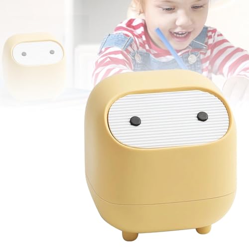 Generisch Sensor Mülleimer Mini-Doppelschicht-Mülleimer mit Deckel für Zuhause Laubsäcke 85 Liter (Yellow, 17cmx17cm) von Generisch