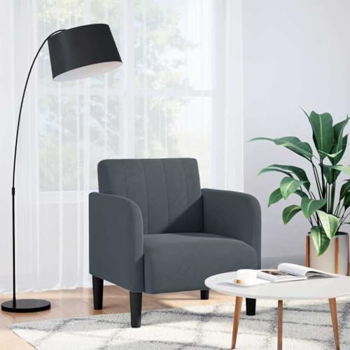 Generisch Sessel mit Armlehnen Dunkelgrau 54 cm Samt,jiangboyue-4100579 von Generisch