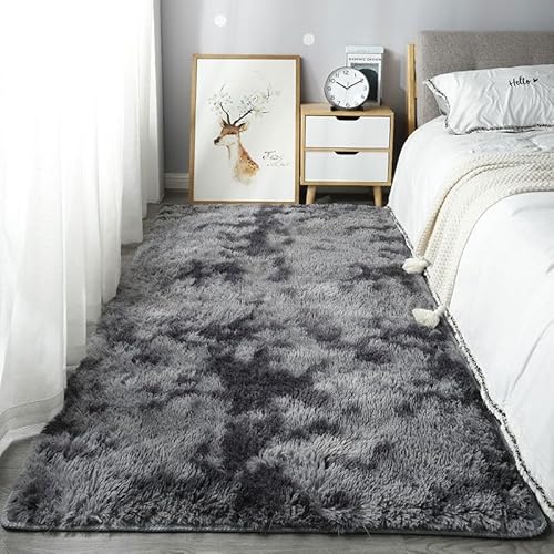 Generisch Shaggy Hochflor Teppich Flauschig rutschfest Waschbar Moderne Deko Teppich für Schlafzimmer, Wohnzimmer,Dark Grey,50cm×80cm Generisch Shaggy Hochflor Teppich Flauschig rutschfest Waschbar Moderne Deko Teppich für Schlafzimmer, Wohnzimmer,Dark Grey,50cm×80cm von Generisch