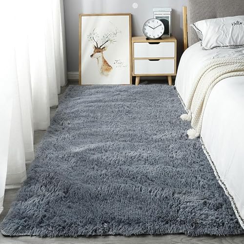 Generisch Shaggy Hochflor Teppich Flauschig rutschfest Waschbar Moderne Deko Teppich für Schlafzimmer, Wohnzimmer,Grau,50cm×80cm Generisch Shaggy Hochflor Teppich Flauschig rutschfest Waschbar Moderne Deko Teppich für Schlafzimmer, Wohnzimmer,Grau,50cm×80cm von Generisch