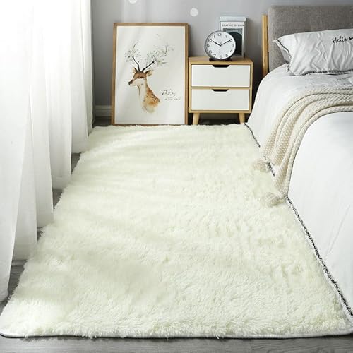 Generisch Shaggy Hochflor Teppich Flauschig rutschfest Waschbar Moderne Deko Teppich für Schlafzimmer, Wohnzimmer,Off White,50cm×160cm Generisch Shaggy Hochflor Teppich Flauschig rutschfest Waschbar Moderne Deko Teppich für Schlafzimmer, Wohnzimmer,Off White,50cm×160cm von Generisch