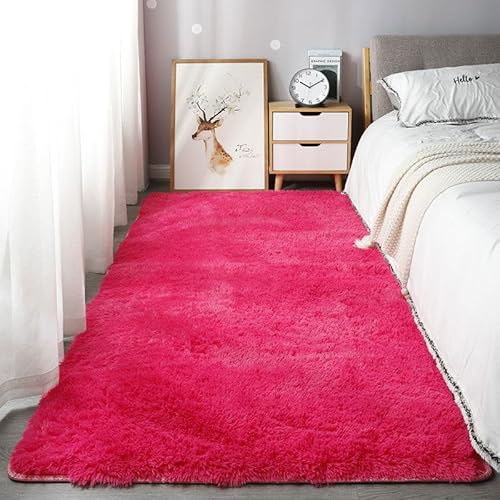 Generisch Shaggy Hochflor Teppich Flauschig rutschfest Waschbar Moderne Deko Teppich für Schlafzimmer, Wohnzimmer,Rose red,200cm×300cm Generisch Shaggy Hochflor Teppich Flauschig rutschfest Waschbar Moderne Deko Teppich für Schlafzimmer, Wohnzimmer,Rose red,200cm×300cm von Generisch