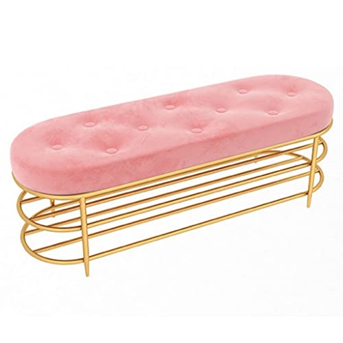 Generisch Shoe Rack - 2-Tier Entrance Bench with Velvet Padded Seats for Entryway Hallway Living Room von Generisch