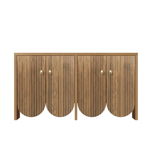 Generisch Sideboard in Walnussoptik mit 4 Türen, verstellbaren Einlegeböden und Aluminiumgriffen – Vielseitige Aufbewahrung für Wohn-, ESS- und Flurbereich – 147×40×80 cm Generisch Sideboard in Walnussoptik mit 4 Türen, verstellbaren Einlegeböden und Aluminiumgriffen – Vielseitige Aufbewahrung für Wohn-, ESS- und Flurbereich – 147×40×80 cm von Generisch