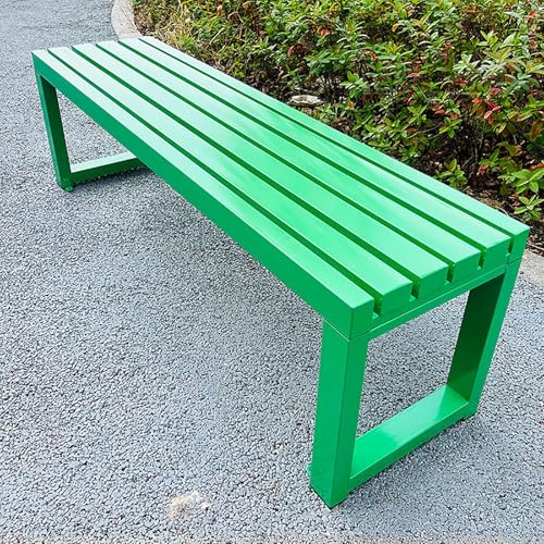 Generisch Sitzbank Outdoor Gartenbank Wetterfest Terrassenbank Gartenmöbel Schwarz 2-4-Sitzer Ohne Lehne Metall 100x40x45cm Für Terrase Balkon Garten(Grün,100x40x45cm) von Generisch