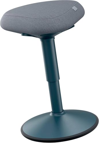 Generisch Sitzhocker mit Dual Density Foam Komfortsitz, Bürohocker höhenverstellbar von 47 bis 64 cm, Sitzbezug aus 100% Recycling-Material, Für bis zu 110kg, Dunkelgrau von Generisch