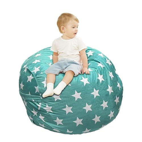 Generisch Sitzsack-Stuhlbezug, Sitzsäcke mit niedlichem Muster für Kinder,Großer Organizer mit Griffen und Reißverschlüssen, für Kuscheltiere und Spielzeug, Erwachsenenzimmer von Generisch