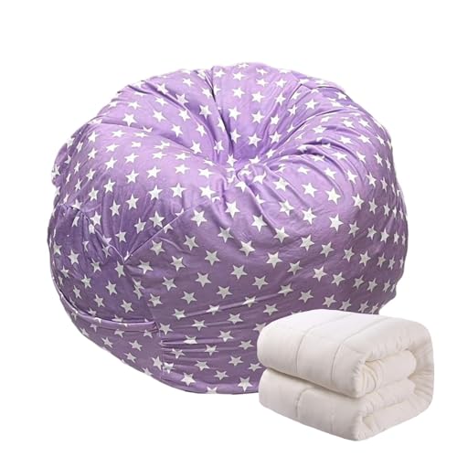 Generisch Sitzsack-Stuhlbezug, Sitzsäcke mit niedlichem Muster für Kinder,Großer Organizer mit Griffen und Reißverschlüssen, für Kuscheltiere und Spielzeug, Erwachsenenzimmer von Generisch