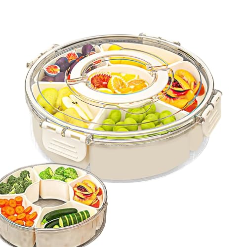 Generisch Snackdose, 6-Fach Unterteilte Frischhaltedose Mit Deckel & Griff, Wiederverwendbar Für Unterwegs Partys Snacks Obst Käse Generisch Snackdose, 6-Fach Unterteilte Frischhaltedose Mit Deckel & Griff, Wiederverwendbar Für Unterwegs Partys Snacks Obst Käse von Generisch