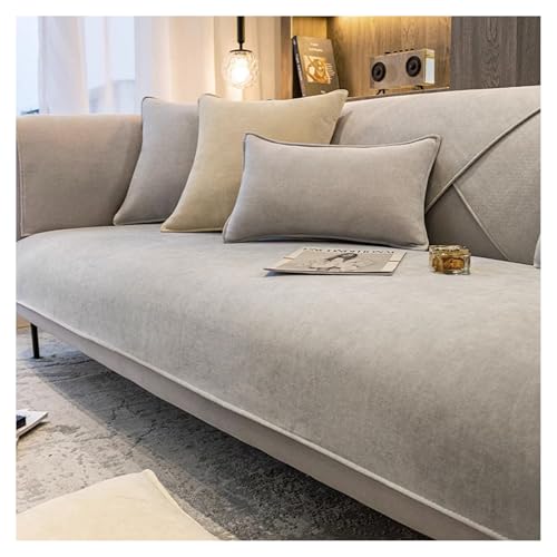 Generisch Sofa Überzug Chenille Sofabezug Weiche: Haustier rutschfest Sofaschoner Vintage 1/2/3/4 Sitzer Couch Überzug Einfarbig Sofaüberwürfe für U Form L Form Sektionssofa (AA) von Generisch