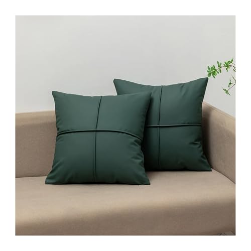 Generisch Sofakissen aus Stoff, Kunstleder, waschfreies Kissen for Wohnzimmer, Schlafzimmer, Nachttisch und Lendenwirbelstütze, 45 x 45 cm(03 Green) von Generisch