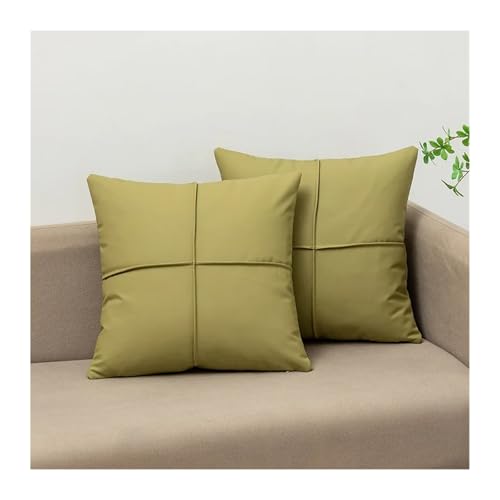 Generisch Sofakissen aus Stoff, Kunstleder, waschfreies Kissen for Wohnzimmer, Schlafzimmer, Nachttisch und Lendenwirbelstütze, 45 x 45 cm(06 Tea Green) von Generisch