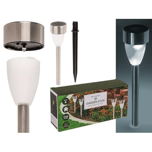 Generisch Solarlampen weiß im 4er Set Solarleuchten Gartenlampen Wegbeleuchtung Stecker Solarlicht von Generisch
