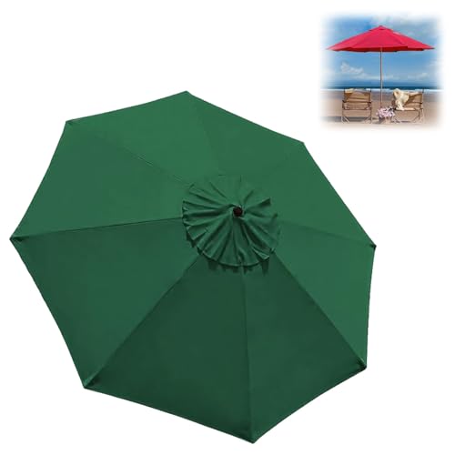 Generisch Sonnenschirm Ersatzbezug 2.0 m - 3.0 m, Terrassenschirm Ersatzdach 6/8 Rippen, Balcony Parasol, Garten Umbrella Cloth Cover Für Hof Strand Pool Markt Tisc(Dunkelgrün,2 m-6.5 FT/6 Ribs) von Generisch