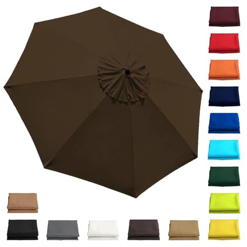 Generisch Sonnenschirm Ersatzbezug 2.0 m - 3.0 m, Terrassenschirm Ersatzdach 6/8 Rippen, Balcony Parasol, Garten Umbrella Cloth Cover Für Hof Strand Pool Markt Tisc(Kaffee,2.3 m-7.5 FT/8 Ribs) von Generisch