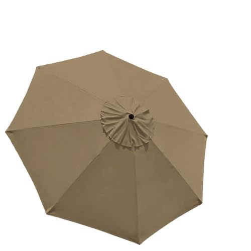 Generisch Sonnenschirm Ersatzbezug 2.0 m - 3.0 m, Terrassenschirm Ersatzdach 6/8 Rippen, Balcony Parasol, Garten Umbrella Cloth Cover Für Hof Strand Pool Markt Tisc(Khaki,3 m-10 FT/6 Ribs) von Generisch