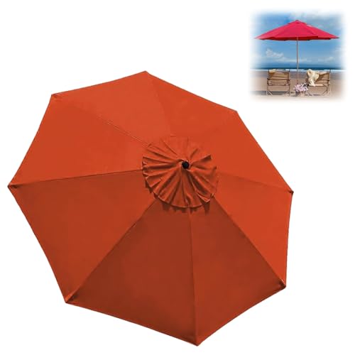 Generisch Sonnenschirm Ersatzbezug 2.0 m - 3.0 m, Terrassenschirm Ersatzdach 6/8 Rippen, Balcony Parasol, Garten Umbrella Cloth Cover Für Hof Strand Pool Markt Tisc(Orange,2 m-6.5 FT/6 Ribs) von Generisch
