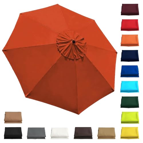 Generisch Sonnenschirm Ersatzbezug 2.0 m - 3.0 m, Terrassenschirm Ersatzdach 6/8 Rippen, Balcony Parasol, Garten Umbrella Cloth Cover Für Hof Strand Pool Markt Tisc(Orange,2.3 m-7.5 FT/8 Ribs) von Generisch