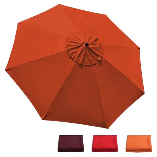 Generisch Sonnenschirm Ersatzbezug 2.0 m - 3.0 m, Terrassenschirm Ersatzdach 6/8 Rippen, Balcony Parasol, Garten Umbrella Cloth Cover Für Hof Strand Pool Markt Tisc(Orange,2.5 m-8 FT/6 Ribs) von Generisch