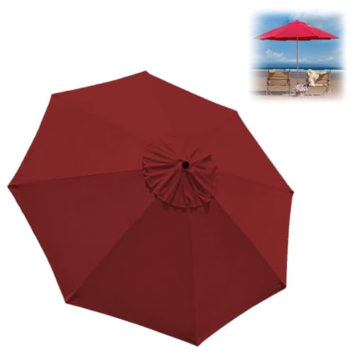 Generisch Sonnenschirm Ersatzbezug 2.0 m - 3.0 m, Terrassenschirm Ersatzdach 6/8 Rippen, Balcony Parasol, Garten Umbrella Cloth Cover Für Hof Strand Pool Markt Tisc(Rot,2.3 m-7.5 FT/8 Ribs) von Generisch