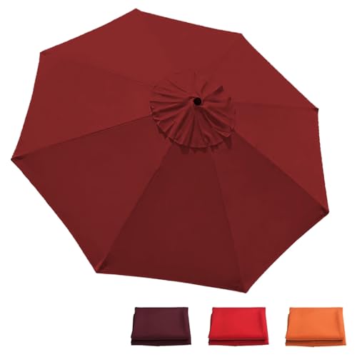 Generisch Sonnenschirm Ersatzbezug 2.0 m - 3.0 m, Terrassenschirm Ersatzdach 6/8 Rippen, Balcony Parasol, Garten Umbrella Cloth Cover Für Hof Strand Pool Markt Tisc(Rot,2.5 m-8 FT/6 Ribs) von Generisch
