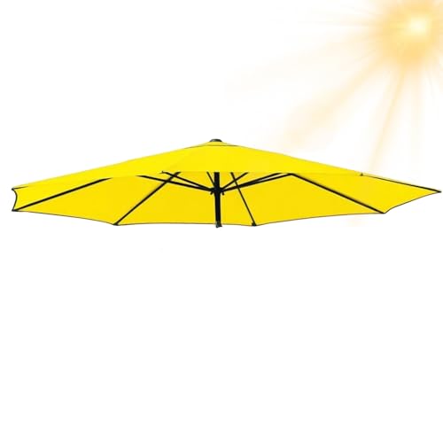 Generisch Sonnenschirm Ersatzbezug 3.0m 6/8 Rippen, Terrassenschirm Ersatz-Überdachung, Ersatzabdeckung für Garten Pool Strand leicht, Strapazierfähig, Dicke(Gelb,6 Streben 300cm) von Generisch