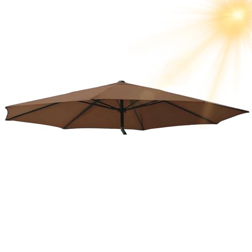 Generisch Sonnenschirm Ersatzbezug 3.0m 6/8 Rippen, Terrassenschirm Ersatz-Überdachung, Ersatzabdeckung für Garten Pool Strand leicht, Strapazierfähig, Dicke(Kaffee,8 Streben 200cm) von Generisch