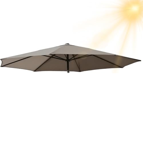 Generisch Sonnenschirm Ersatzbezug 3.0m 6/8 Rippen, Terrassenschirm Ersatz-Überdachung, Ersatzabdeckung für Garten Pool Strand leicht, Strapazierfähig, Dicke(Taupe,8 Streben 200cm) von Generisch