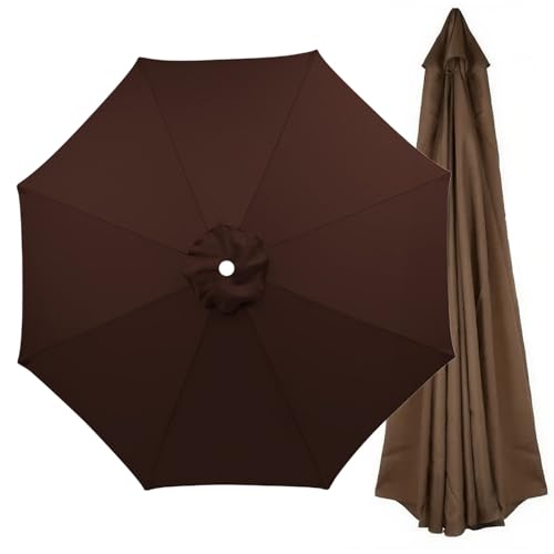 Generisch Sonnenschirm Ersatzbezug für Terrassenschirm 6/8 Rippen, 2,0 m 2,5 m 3,0 m Ersatz Baldachin Abdeckung, Strandschirmbezug, lichtecht(Kaffee,6 Streben 200cm) von Generisch